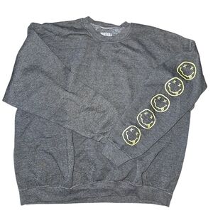 NIRVANA Nevermind Crewneck Sweater Gray Sweatshirt Yellow Graphics Small Medium